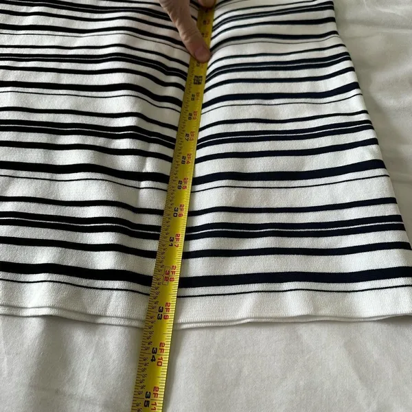 Nwt Zara Women'S Striped Knit Mini Dress White /Navy Size M 3859/035 - Image 6