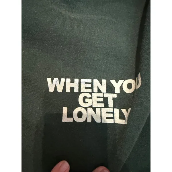 Lonely Ghost Text Me When You Get Lonely Hoodie Green Large Streetwear Graphic - Image 6