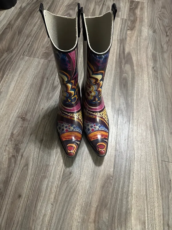 Nomad Colorful Western Rain Boots ,Bold Print . - Image 3