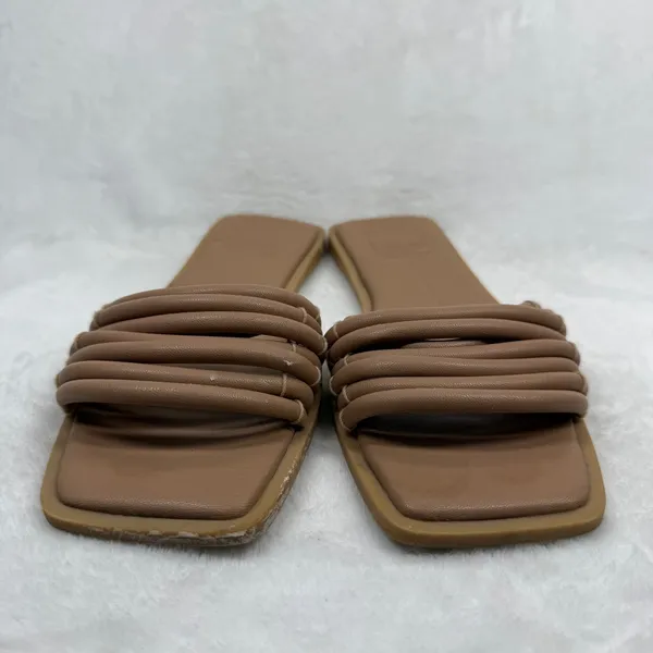 Dolce‎ Vita Clear Tan Padded Multi Strap Square Toe Flat Slide Sandals Est 11 - Image 3