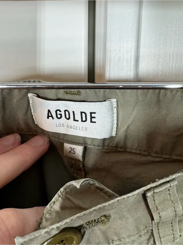 Agolde‎ Daria Pants Womens 25 Green Utility Cargo High Rise Wide Leg Cropped - Image 2
