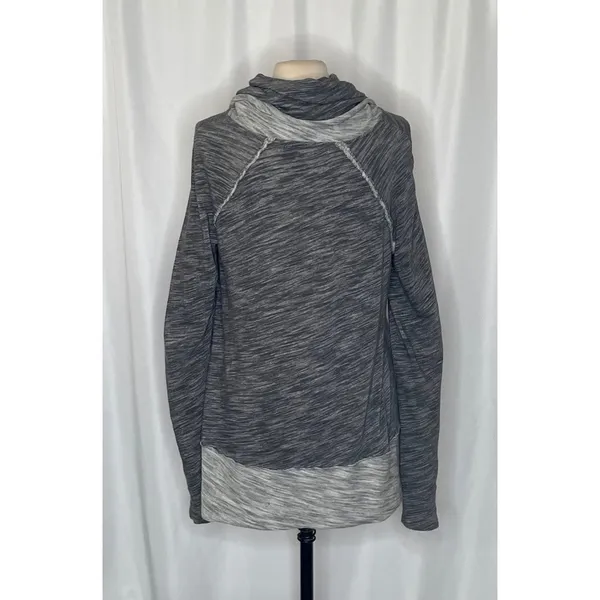 FREE PEOPLE FP Beach Cacoon Cowl Neck Knit Top Gray Space Dye X-Small Small - Image 9