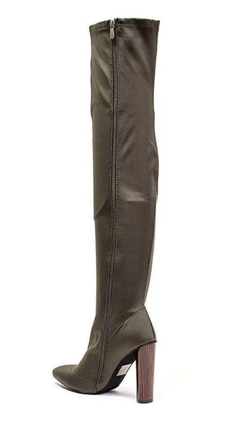 French blu Stella Over The Knee Block Heel Boots - Image 2
