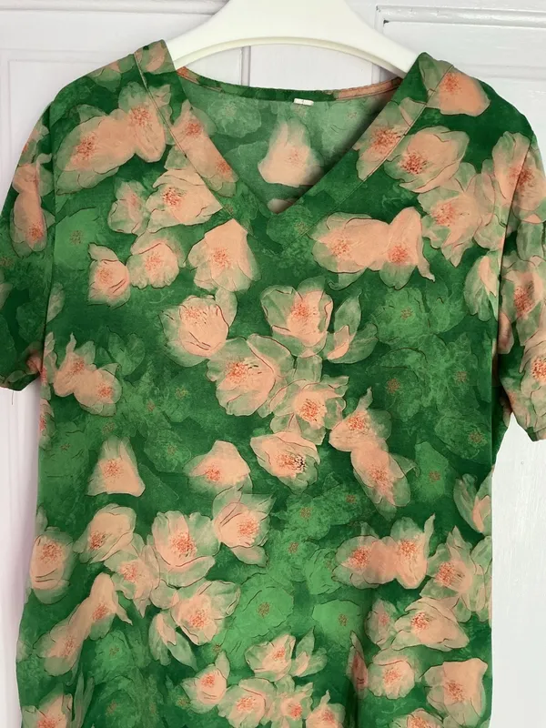 Silk Dress Green Size XL - Image 4
