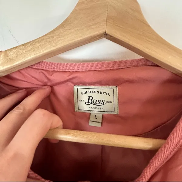G.H. Bass pink quilted jacket size large - Image 3
