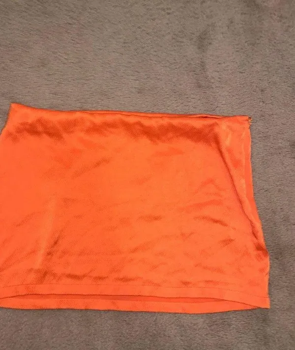 Free People Blaze Orange All The Way Satin Mini Skirt summer classic casual - Image 5