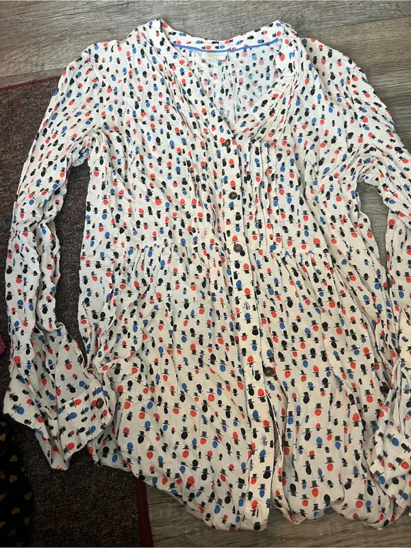 Maeve Anthropologie Printed Pintuck Tunic Blouse Boho Peasant Top US 10 - Image 12