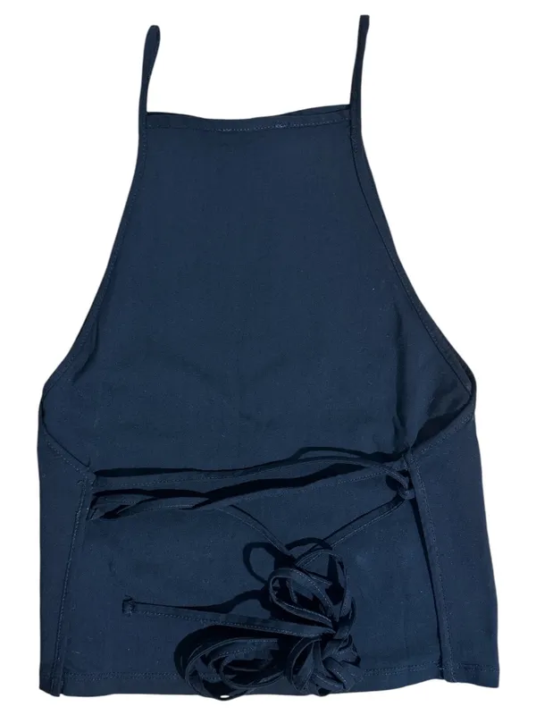 ZARA Black High Neck Spaghetti Strap Cami Top Minimalist Basic Tank Crop Top NWOT M - Image 4