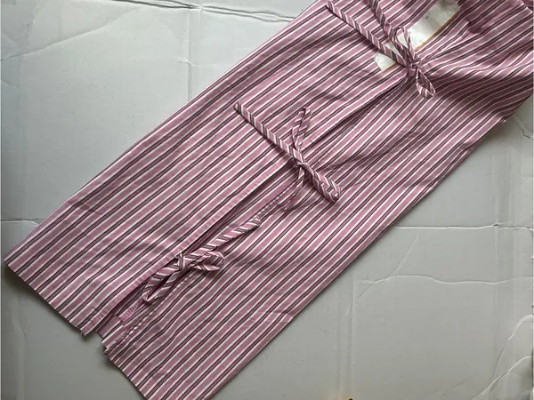 Women's Wide Leg‎ Pants Target Pink Striped Tie Detail High Waist NWT - Image 8