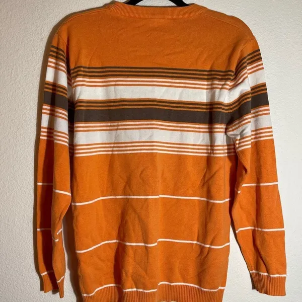 Striped‎ Sweater Orange Size XL - Image 2