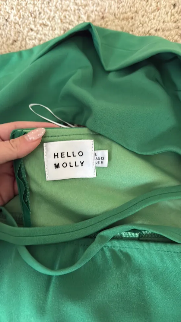 Hello Molly Green Mini Dress - Image 3