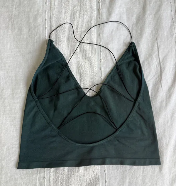 Intimately Free People dark forest green strappy back bralette tank - Image 2