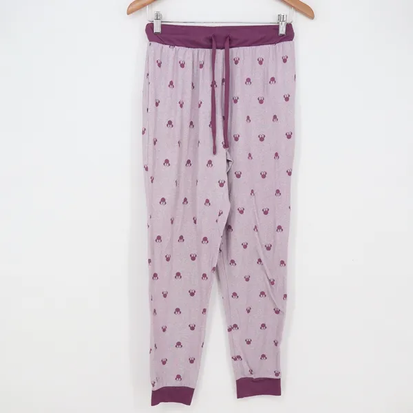 Disney Pajama Set Women Small Minnie Mouse Purple Long Sleeve Jogger Excellent - Image 5