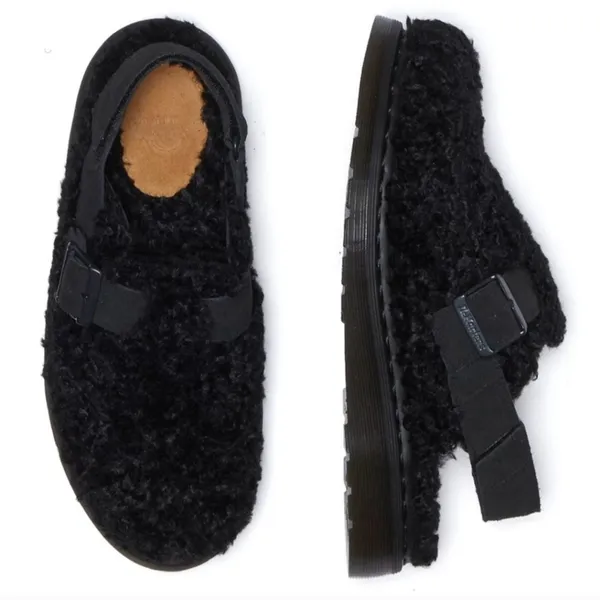 Dr. Martens Jorge II Black Borg Mules new fur shearling clogs - Image 2