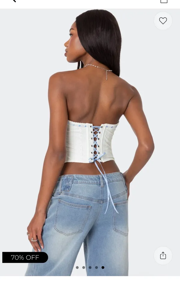 Edikted Mist Lacey Ribbon Corset - Image 3