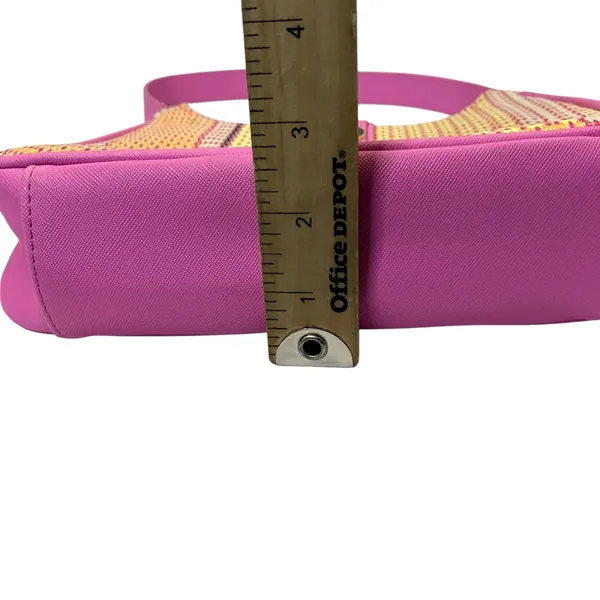 Aldo Pink Stripe Textured Faux Leather Shoulder Bag - Image 8
