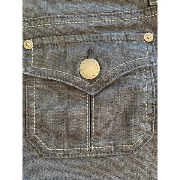 Sergio Valente Womens Wide Leg Denim Pants Charcoal Gray Sz 4 Minimalist Casual - Image 13