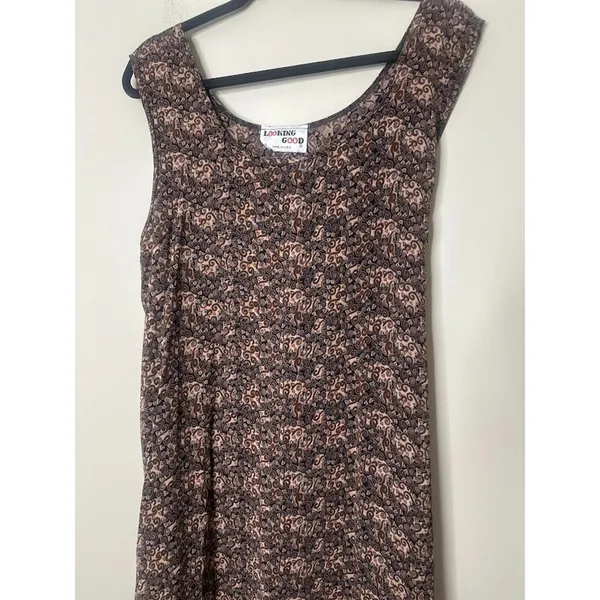 Vintage Looking Good Maxi Dress Safari Giraffe Elephant Asymmetric Tie Back 1X‎ - Image 11