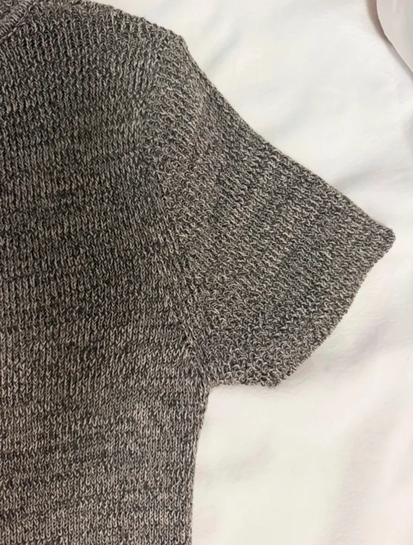 Heather gray marled fringe hem knit dress from the boutique brand Klesis - Image 10