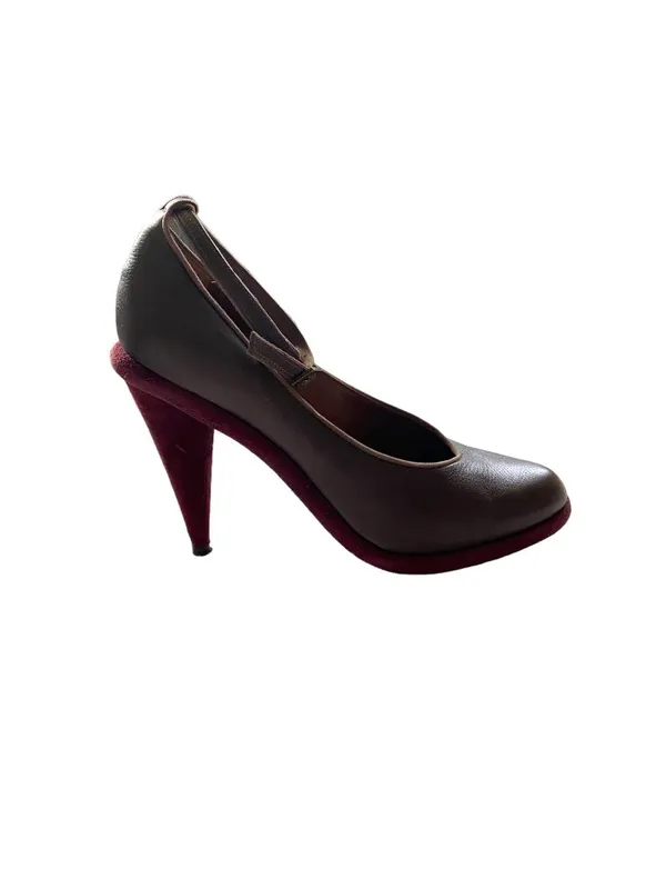 Missoni Designer Leather Ankle Strap Pumps Brown Size 38 Quiet Luxury Boho Glam - Image 3