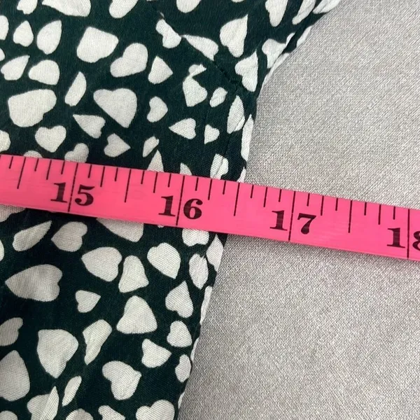 Anthropologie Rue Stiic XS Green White‎ Laguna Heart Print Button Up Mini Dress - Image 10