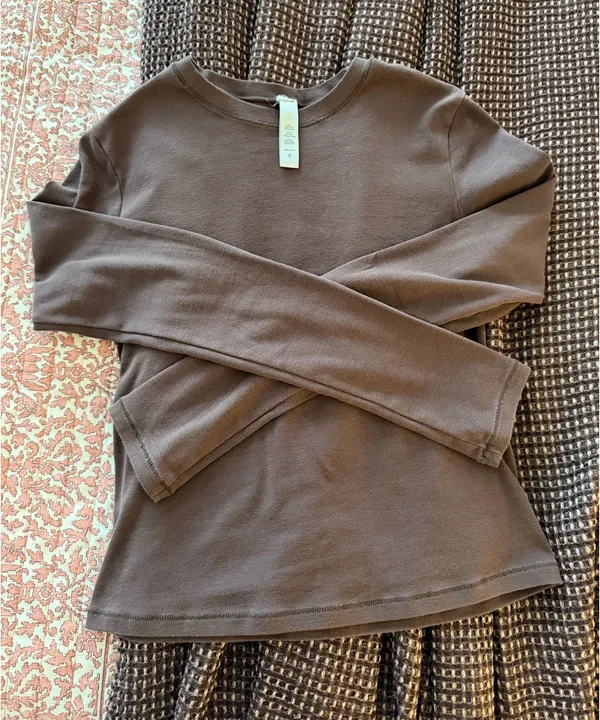 Abonlen Cotton Long Sleeve Tee Brown - Image 2