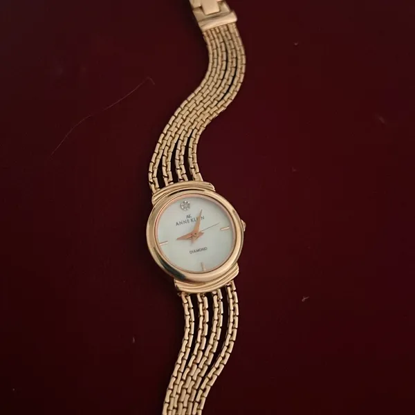 Lovely Vintage MOP Anne Klein Diamond Gold Watch - Image 5