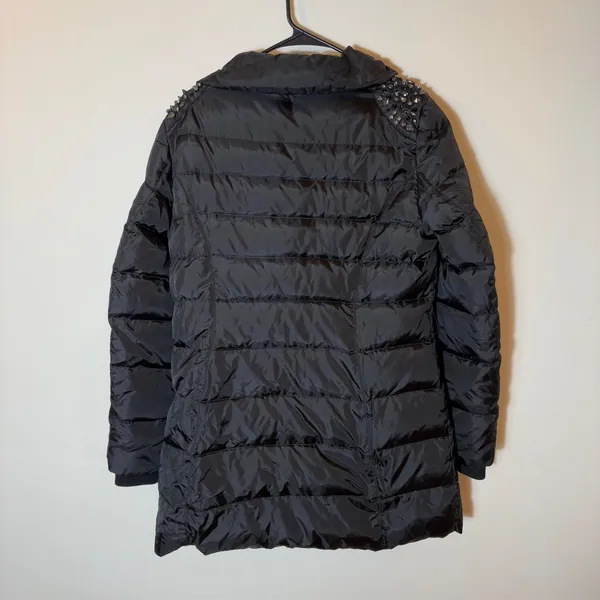 Sam Edelman Women's Black Studded Puffer Coat Jacket Size‎ L Winter - Image 9