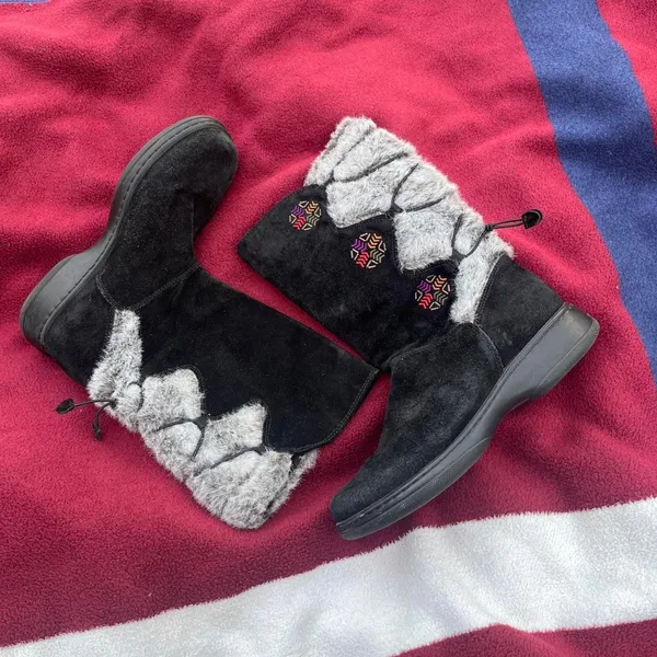 Dansko Fyodora black suede boots Womens winter snow boot 41 faux fur Women’s 41 - Image 2