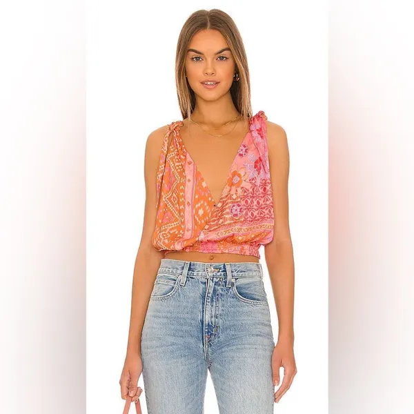 NWOT Free People Tied To You Tank in Lemonade Combo Sz S - Image 7