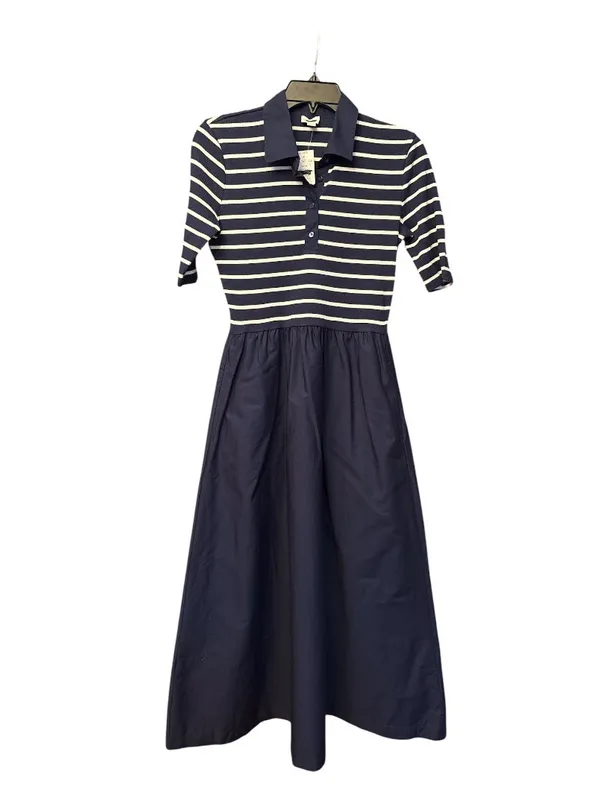 J Crew Factory Striped collared knit polo dress blue white CR820 Size S NWT - Image 4