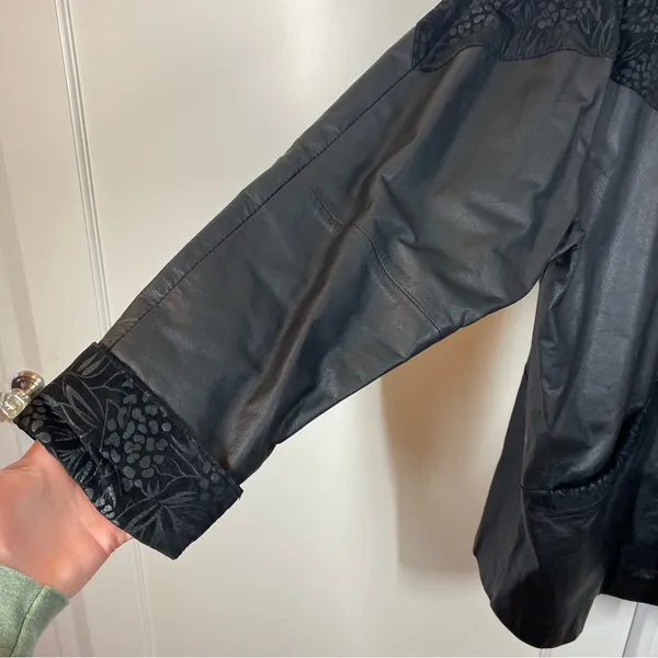 Vintage‎ Pelle Genuine Leather Embossed Jacket oversized size large western vtg - Image 4