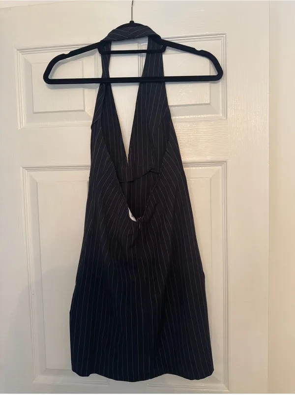 Princess Polly Halter Pinstripe Mini Dress - Size 4 - Image 3