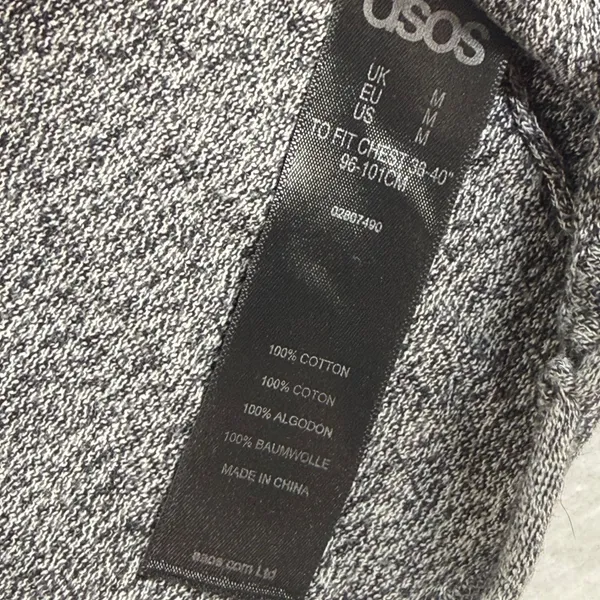 ASOS‎ Womens Gray Marl Long Sleeve Cotton T-Shirt Crew Neck Size Medium 02807490 - Image 5