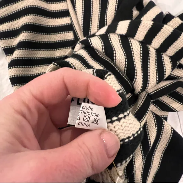 Jack + Lucy Black and Cream Striped Scarf Oversized NWT - Image 10