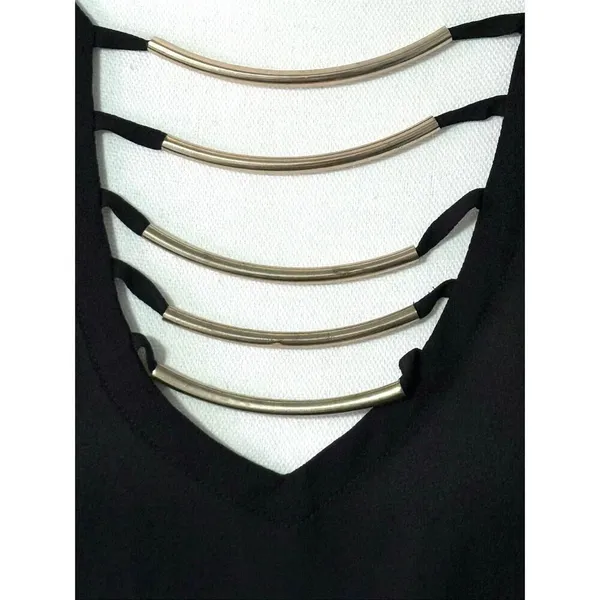 2B Bebe Y2K Black Semi Sheer V-Neck Tank Sz 2X READ - Image 4