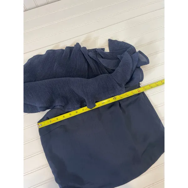 Revolve Capulet Vanessa Navy Blue Ruffle One Shoulder Top Size S - Image 9