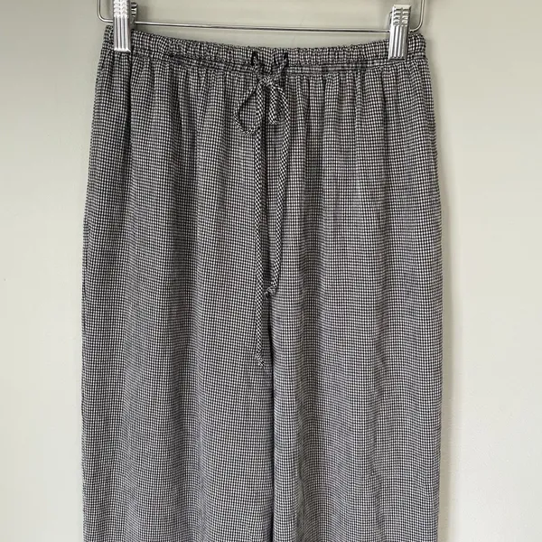 T & Company Vintage Gingham Wide Leg Pants Cottagecore Black White Womens Size 8 - Image 3