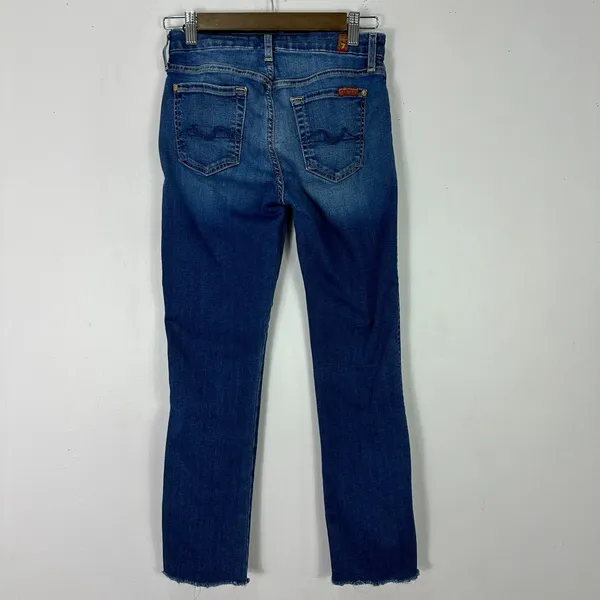 7 For All Mankind Jeans Womens 25 Blue Dark Wash‎ Kimmie Straight Leg Stretch - Image 2