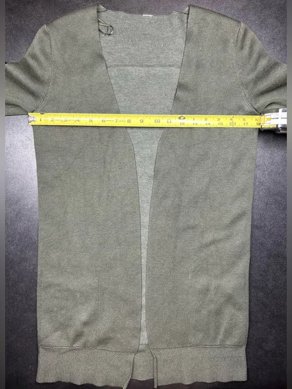 Lululemon Size M City Street Green Cashmere Open Front Cardigan Sweater - Image 4