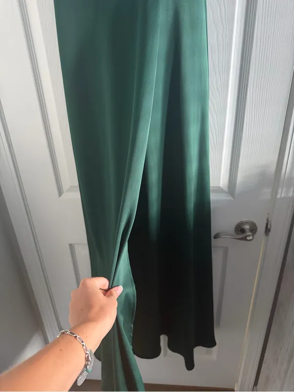 David's Bridal Celebrate Crepe-Back Satin Scoop Tank Dress Juniper Size 6 - Image 3