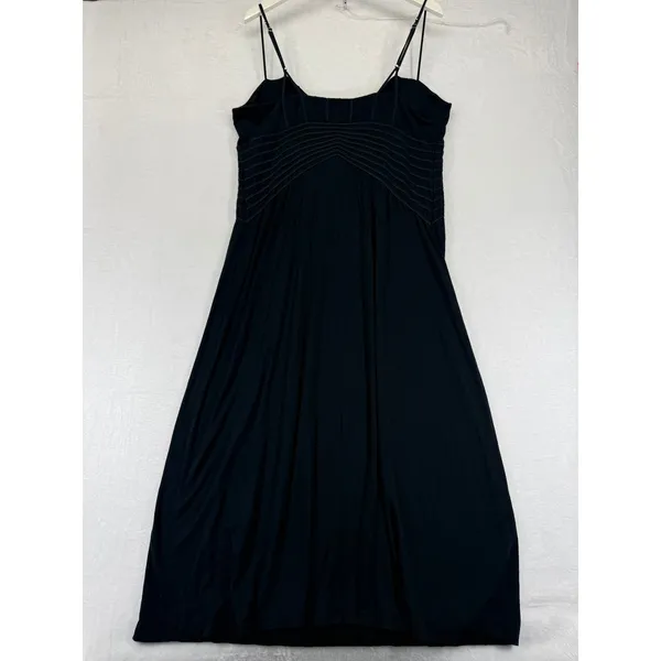 Soma Black Ribbed Spaghetti Strap Maxi Slip Dress coquette fairy goth‎ witchy XL - Image 7