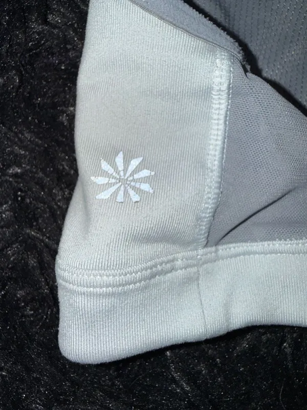 Athleta Women's Size S White and Grey Mesh Racerback Sports Bra - Image 3