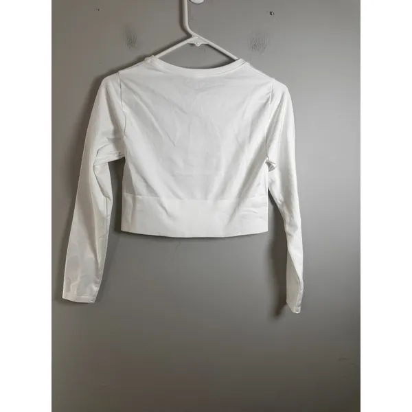 OFFLINE by Aerie Sidewalk Seamless‎ Long Sleeve Cropped Tee White M - Image 5
