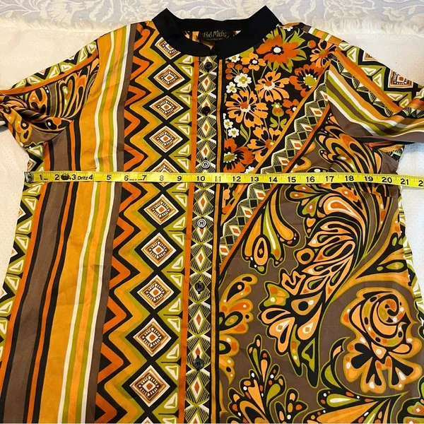 Vintage Bob Mackie Wearable Art Blouse Women’s Size Medium Mandarin Collar Retro - Image 9
