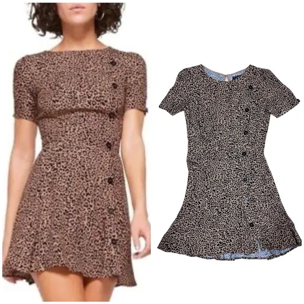 Reformation Katie leopard print mini dress EUC - Image 2
