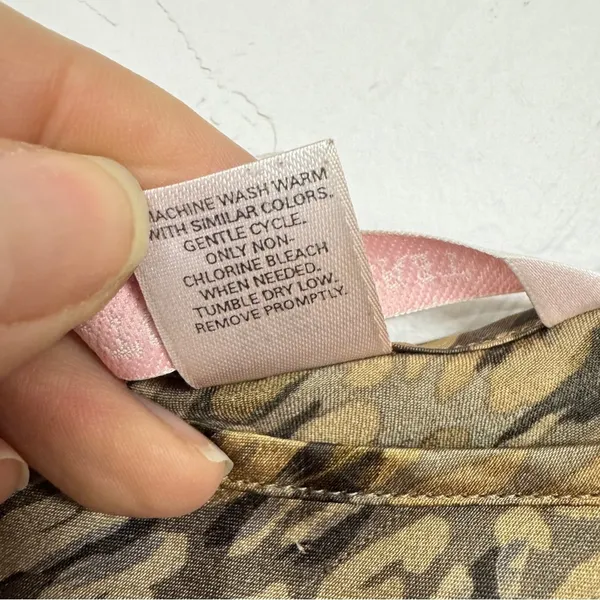 Victoria Secret Brown Animal Print Camisole Tank Top Women’s M Glam Satin Blouse - Image 7