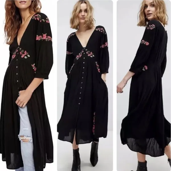 Free People Day Glow Embroidered Midi Dress - Image 2