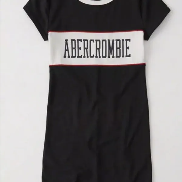 🆕👗 $48 Abercrombie & Fitch Track Bodycon Athletic Mini Logo Navy Dress XS 2 4 - Image 5