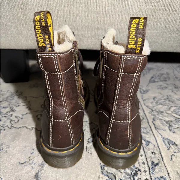 Dr. Martens 1460 Faux Fur Lined Lace-to-toe Leather Boots - Image 7